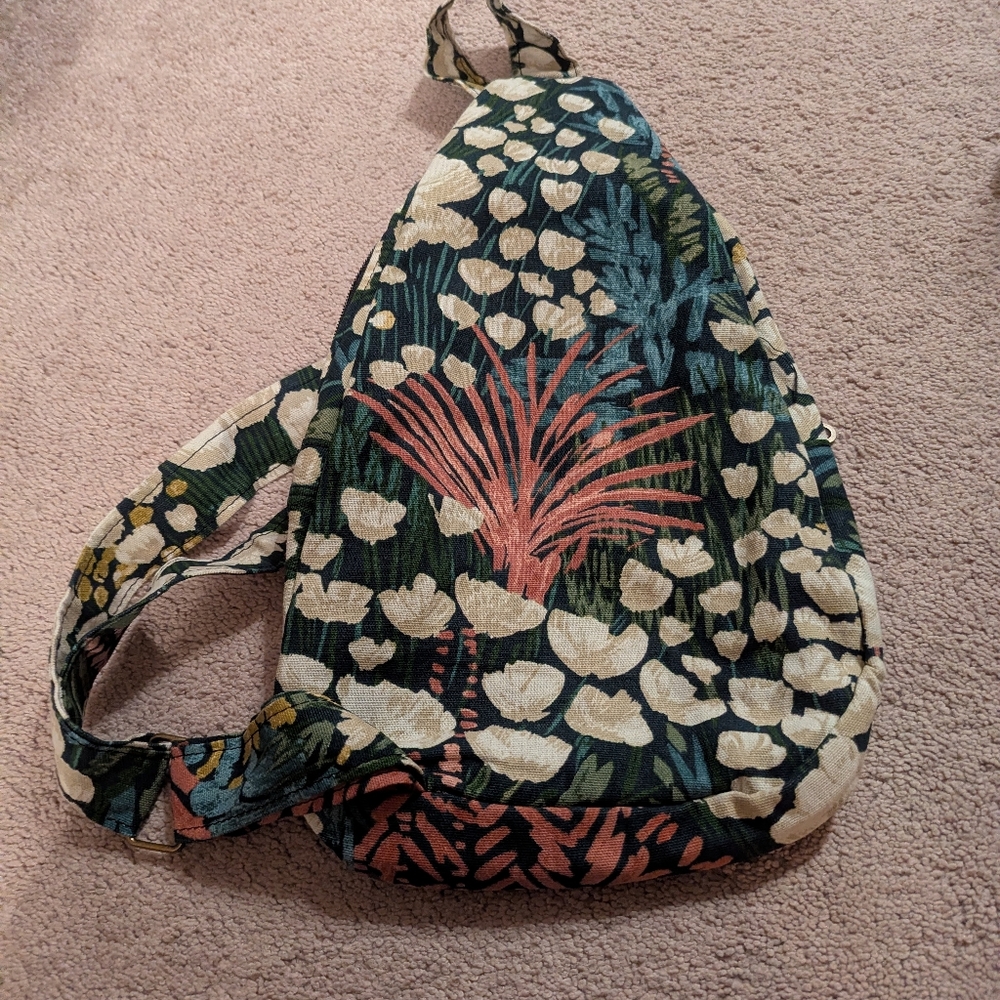 Canvas Flower Sling Bag - Picture 4 of 6